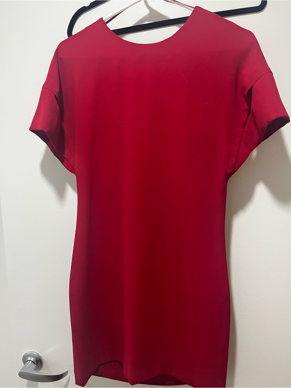 IRO Red Short Sleeve Mini Shift Dress
